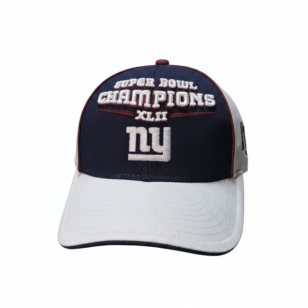 New York Giants Super Bowl‎ XLII Champions Hat Cap Reebok NFL White Blue OSFA